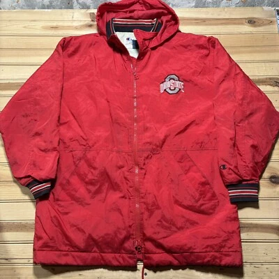 Chaqueta Parka Puffer Vintage Años 90 Campeón Ohio State Buckeyes Cremallera Completa Talla M Foto 1 de 4