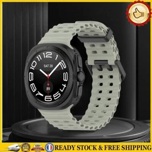 Ocean Sport Silicone Strap for Samsung Galaxy Watch 7 Ultra 47mm (Green) - Zdjęcie 1 z 9