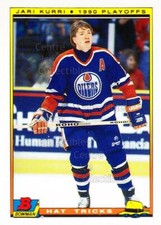 1990-91 Bowman Hat Tricks Tiffany #19 Jari Kurri