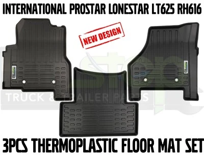 International ProStar LoneStar LT625 RH61 XH515 Thermoplastic Floor Mat Set 3pcs Foto 1 de 4