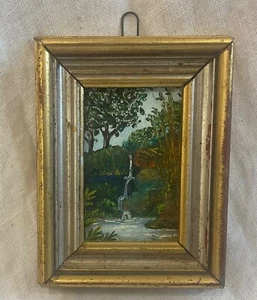 Miniature Oil on board Painting Morgan’s Corner Honolulu waterfall Gorero - Picture 1 of 5