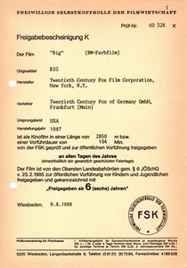 Kino # FSK-Datenblatt # Freigabebescheinigung # A-5 # Buchstabe *** Bev-Bul *** - Picture 1 of 9
