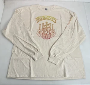 Eagles Hotel California Tour 2021 Graphic T-shirt Men 2XL Beige Long Sleeve New - Picture 1 of 9