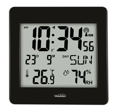 Radio Controlled Wall Clock ( UK & Ireland Version ) Jumbo LCD MSF Digital - Image 1 of 4