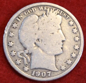 1907-O Barber Half Dollar 90% Silver Coin Circulated BH508 - Picture 1 of 2