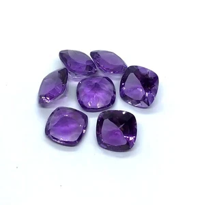 African Amethyst Cushion Cut Faceted Natural Loose Gemstone For Making Jewelry - Picture 1 of 24