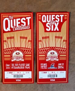 SAN FRANCISCO 49ERS 2013 Season 2014 Playoffs Phantom Tickets Candlestick Park - Picture 1 of 2