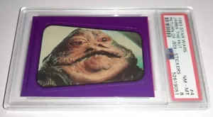 1983 Topps Star Wars Return Jedi Stickers #4 Jabba Hut Purple PSA 8 Nm-Mint Pop6 - Picture 1 of 2