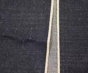 15.3 Hairy Dark Blue Cotton Slub Selvedge Denim Fabric Raw Denim Jacket Material - Picture 1 of 4