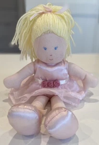 Vtg Soft Dreams Pink Ballerina Doll Plush Stuffed Toy Blonde Yarn Hair Tutu - Picture 1 of 7