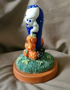 Prensa de galletas de terracota de Halloween pintada a mano calabazas fantasma mango de gato negro - Imagen 1 de 7