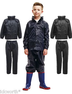 KIDS REGATTA WATERPROOF JACKET & TROUSERS SUIT RAINSUIT BOYS GIRLS CHILDRENS - Picture 1 of 5