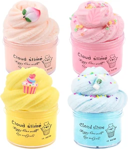 4 Pack Cloud Slime Kit, Soft and Non-Sticky Funny Slime, Stress Relief Scented S - Picture 1 of 12