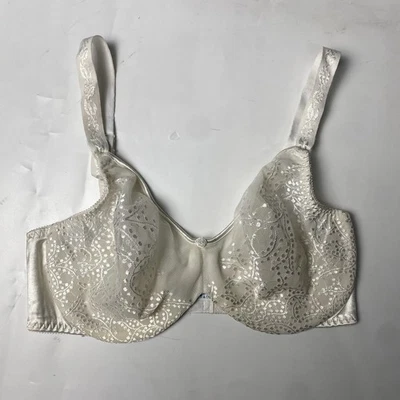 Playtex White Sheer Graduating Shaping Underwire Unlined T-Shirt Bra Lace Sz 38D - Image 1 of 4