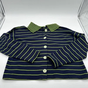 Justice Company Dallas Size 3 Button Up Blue/Green Cotton Blouse Made In USA - Picture 1 of 9