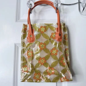 "Bolso de mano para mujer de plástico transparente girasol naranja amarillo verde 9"" x 7,5""" - Imagen 1 de 9
