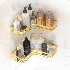 2 x Bathroom Shower Organizer Corner Shower Caddy, Adhesive Shower Shelves - Picture 1 of 4