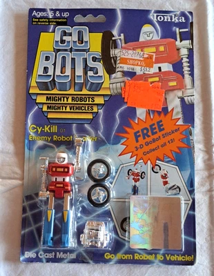 Винтаж 1983 Tonka Go Bots Cy-Kill 01 с 3-D Наклейкой Запечатанный Почти как новый - Изображение 1 из 4