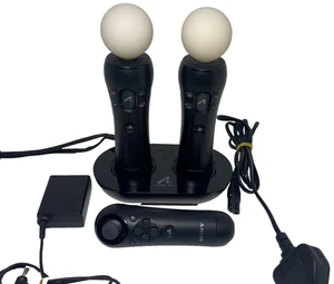 Official Sony PlayStation Move V2 Motion Controllers PS4 with Charger WORKING - Picture 1 of 12