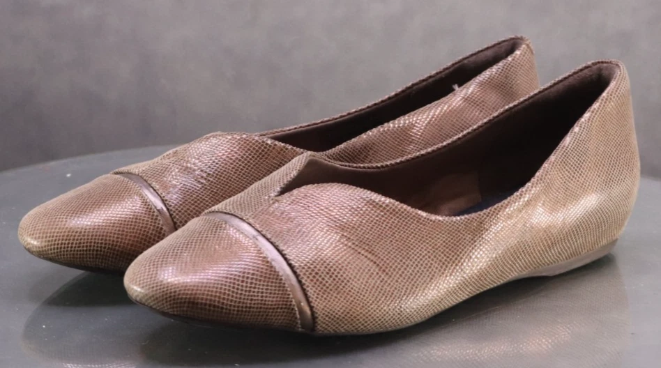 Zapatos Mocasines Rockport Doble Movimiento Para Mujer Talla 11 M Cuero Estampado Serpiente Cobre Foto 1 de 4