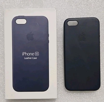 Genuine Original Apple iPhone 5 5S SE (2016) Leather Case - Midnight Blue - Image 1 of 4