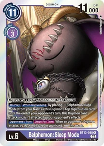 Foil Belphemon: Sleep Mode BT13-088 R Versus Royal Knights Digimon TCG - Picture 1 of 2