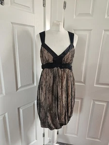 Galliano Little Black Dress Lace Overlay Puffball Hem Size It32 UK10 - Picture 1 of 20