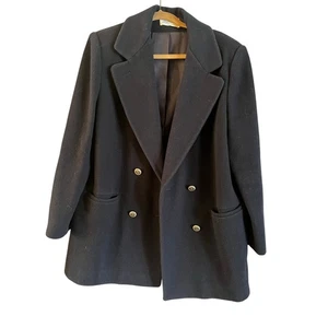 Vintage J.G. Hook Women’s Navy 100% Wool Overcoat Double Breasted Size XL (?) - Picture 1 of 8