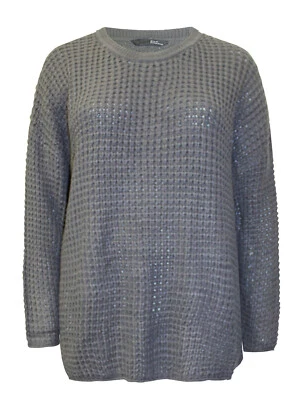 Curve Jumper grey cable knitted plus size 26 28 waffle knit feel chunky loose - Image 1 of 4