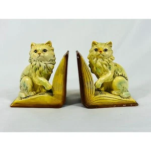 Vintage White Cat Kitten Porcelain Bookends Made in Japan  - Picture 1 of 10