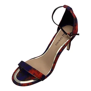 Call It Spring Womens Red Multi Textile High Heel Strappy Sandals Size UK 4 New - Picture 1 of 8