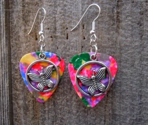 Pendientes de púas rodeados con dijes de mariposa con auriculares de acero quirúrgico - Imagen 1 de 23