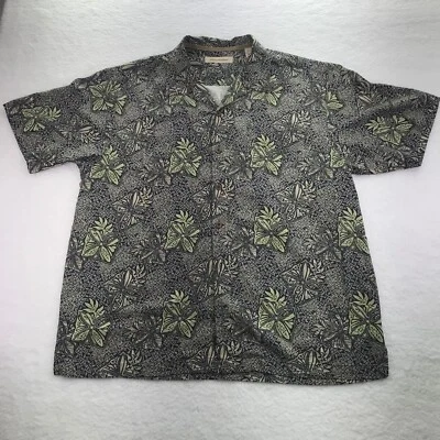 Tommy Bahama Shirt Mens Extra Large Gray 100% Silk Aztec Short Sleeve Hawaiann - Image 1 of 4