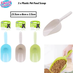 3 x Plastic Pet Food Scoops with handle Food Scoop Scooper Shovel Measuring Tool - Picture 1 of 2