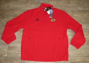 adidas Chicago Blackhawks CLDReady 1/4 Zip Pullover Jacket $100 size Men's Large - Picture 1 of 5