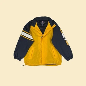 Chaqueta Ralph Lauren vintage años 90 L Chaps, cortavientos vintage con capucha azul/amarillo - Imagen 1 de 9