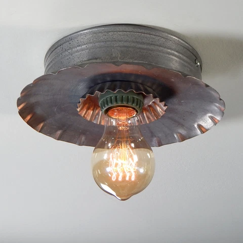 Vintage Flush Mount Tin Ceiling Light Fixture Cover