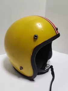 VTG Lear Siegler BA-71 11-72 Motorcycle Helmet Yellow L-XL - Foto 1 di 9