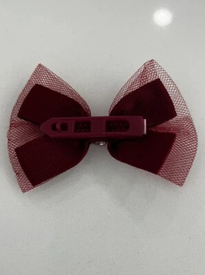 Vintage 1970s or 80s Hair Clip Barrette Plastic with Bow - Image 1 of 4