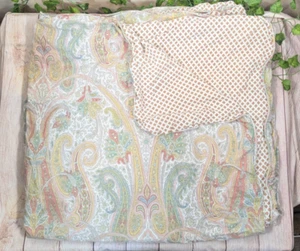 RALPH LAUREN FENTON PAISLEY REVERSIBLE KING Duvet Cover Button Cotton READ - Picture 1 of 9