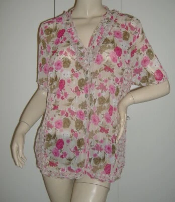 CAMICETTA BLUSA CAMICIA DONNA FANTASIA VOLANTS CANDA TAGLIA 50 LEGGI MISURE - Immagine 1 di 4