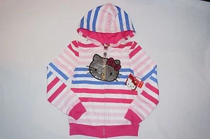 NWT HELLO KITTY hoodie jacket GIRL size  6X stripe multi color - Picture 1 of 6