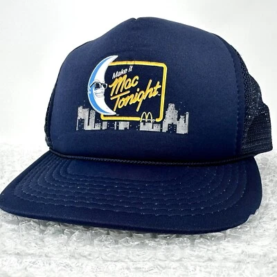 *RARO* De colección 1980 McDonalds MAKE IT MAC TONIGHT Camionero Snapback Sombrero SIN USAR Foto 1 de 4
