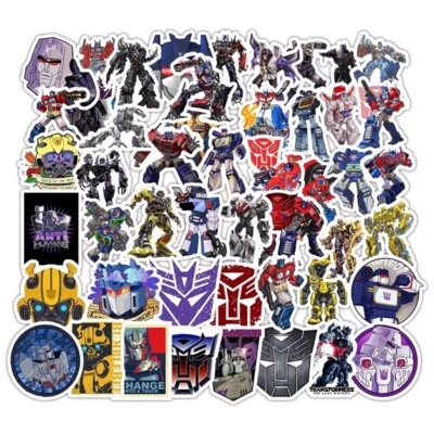 50 Transformers Autobot Logo Optimus Prime Bumblebee Decorative Stickers
