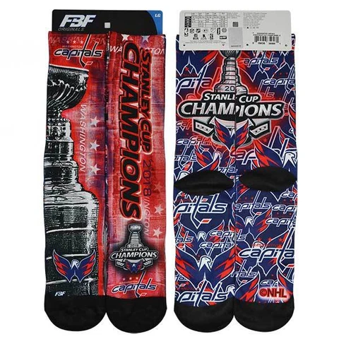 Washington Capitals 2018 Stanley Cup Champions Sublimated ADULT Socks = Large Cover