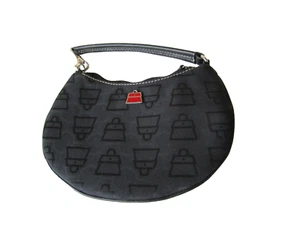 Kathy Van Zeeland Wristlet Black Canvas with Mirror Mini Logo Bag - Picture 1 of 4