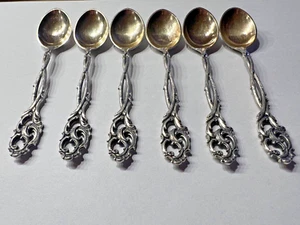 Koch & Bergfeld - 800er Silber - 6 Moccalöffel Espresso Löffel Jugendstil - Bild 1 von 3