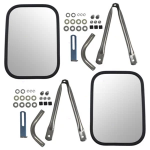 78-91 GM Pickup SUV Set Universal Tow Mirrors Stainless Steel w/ Short Brackets - Picture 1 of 4