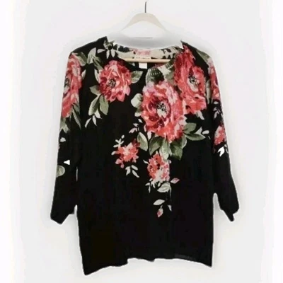 Свитер Cathy Daniels размер L черный с цветочным узором Granmacore Mob Wives - Изображение 1 из 4