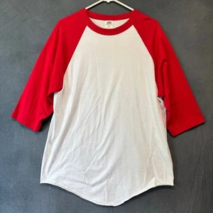 Deadstock Pro 5 Raglan T-shirt USA Fabric New Without Tags Mens Large Red Blank - Picture 1 of 9
